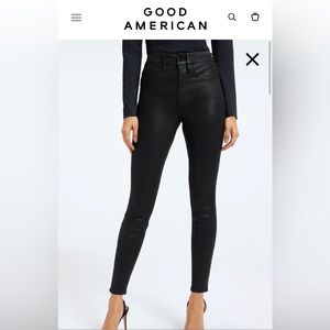 Good American Good Legs Wax Coated Jeans